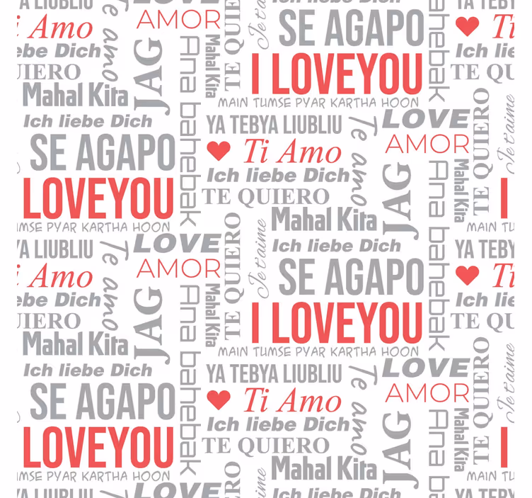i love you forskellige sprog tapet med tekst - TenStickers