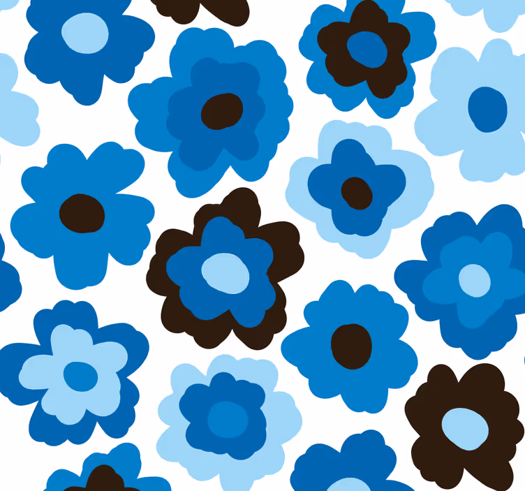 Blå valmue blomster tapet - TenStickers