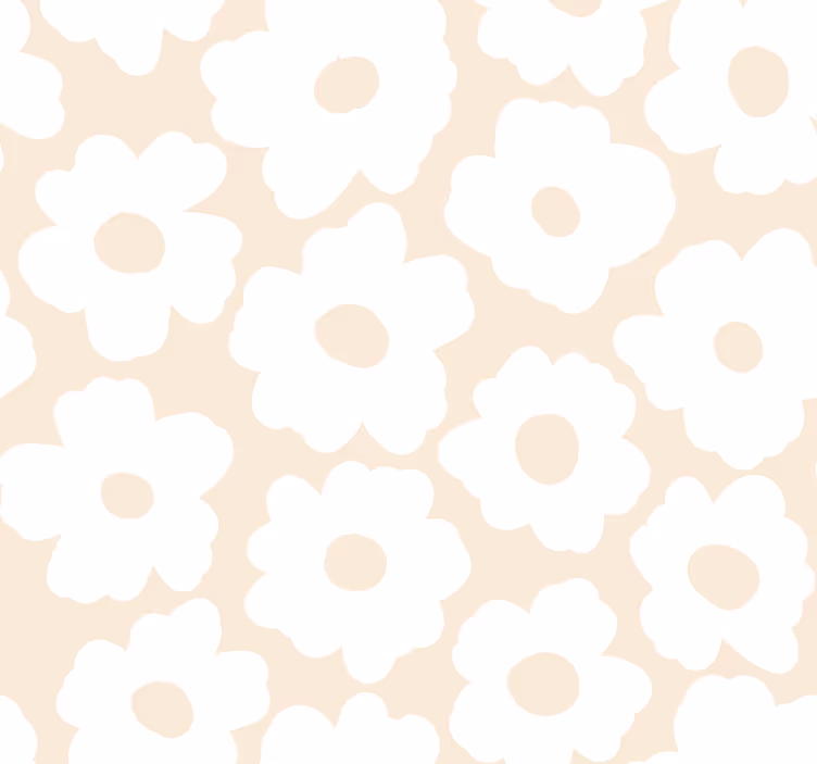 Hvid valmue blomster tapet - TenStickers