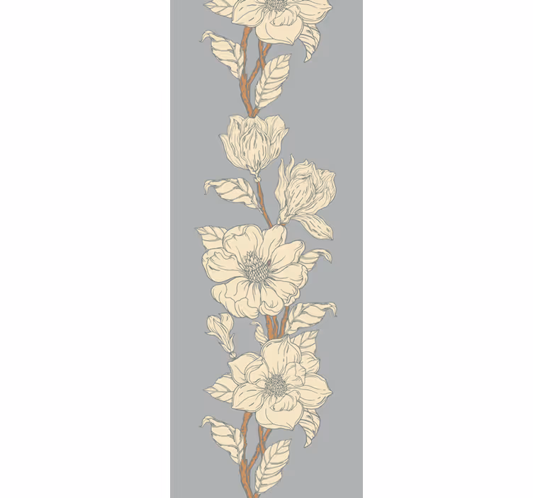Elegante blomsterstriber blomstret tapet - TenStickers