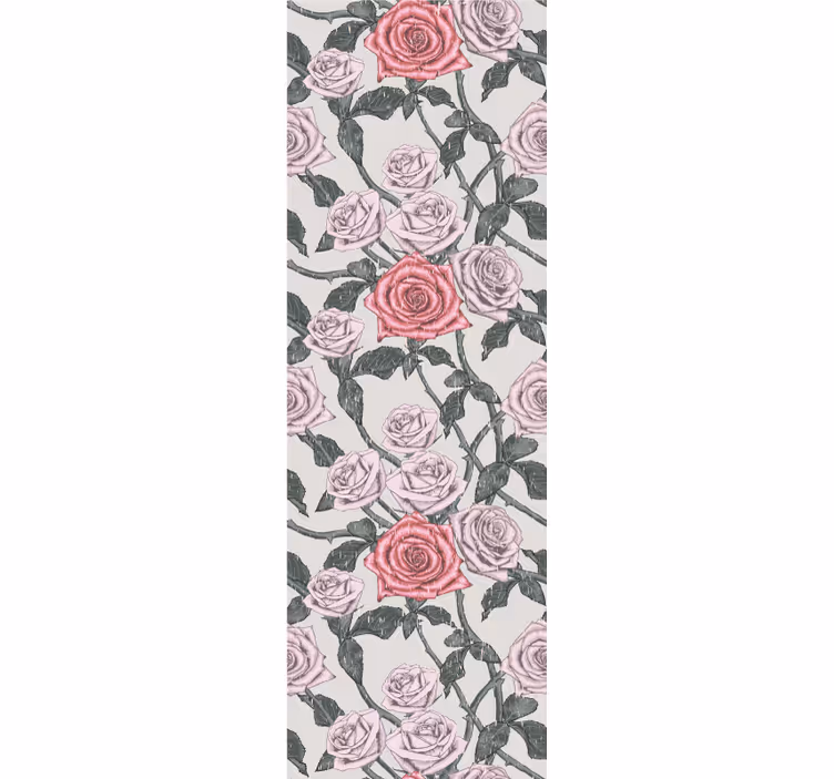 Rosenranke mønster blomster tapet - TenStickers