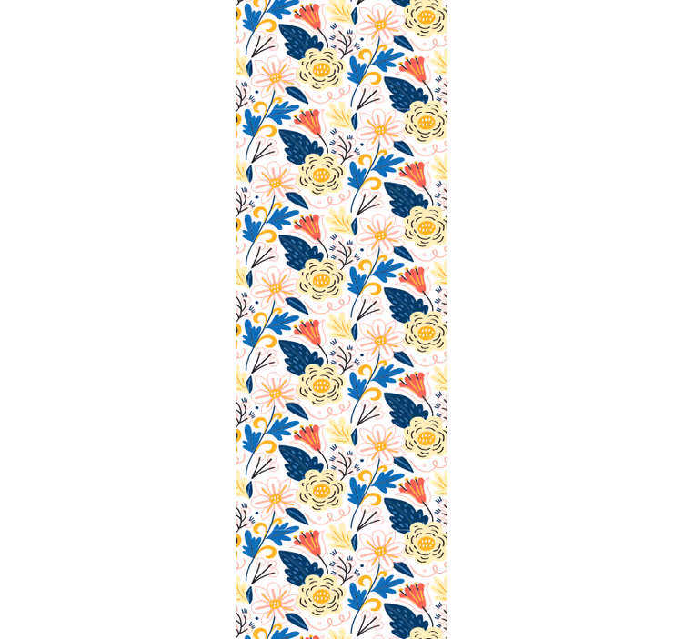 Blomstrende farverigt design blomster tapet - TenStickers