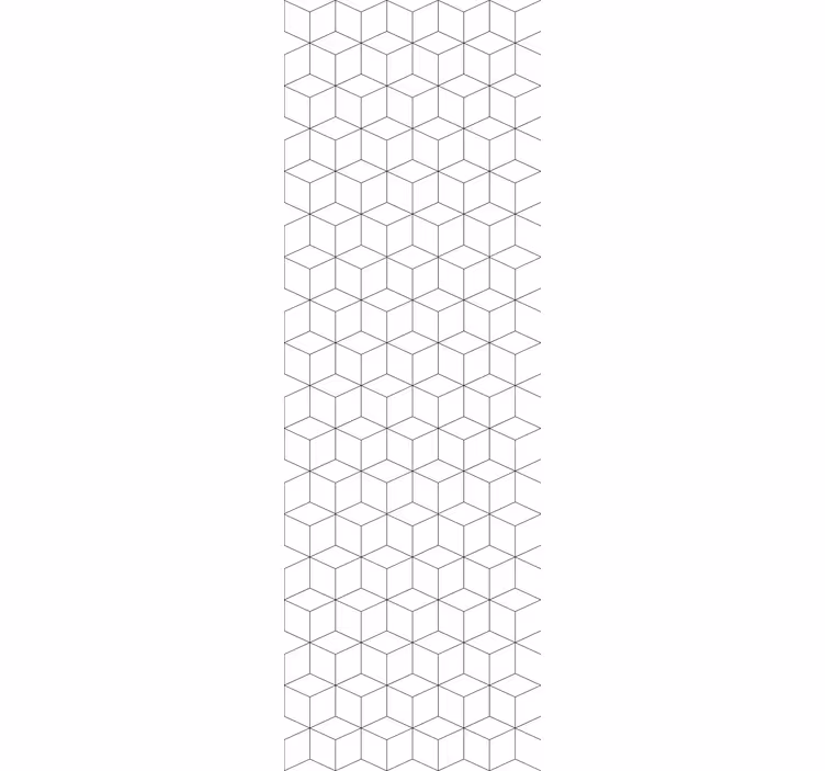 Hvidt sekskantet motiv geometrisk tapet - TenStickers