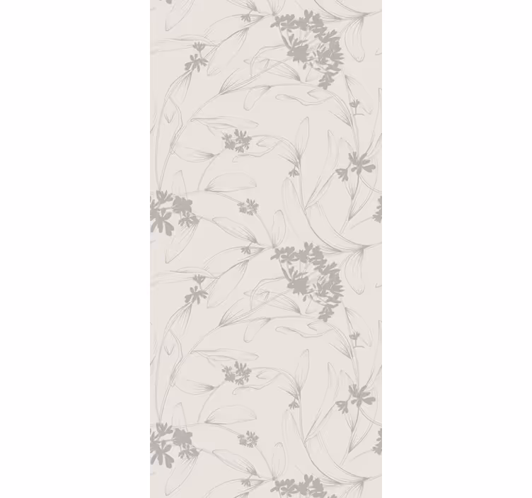 Beige konturmønster blomster tapet - TenStickers