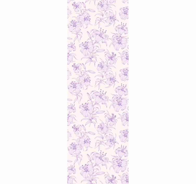 Elegant lilla motiv blomster tapet - TenStickers
