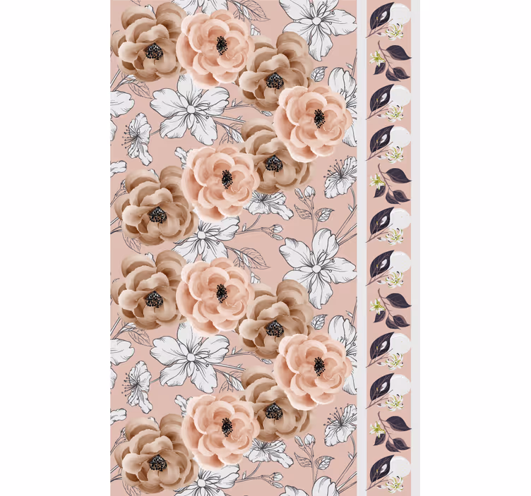 Elegant beige arrangement blomster tapet - TenStickers