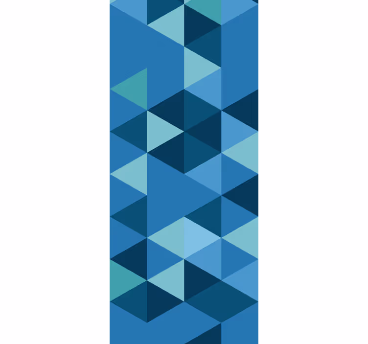 Blå små figurer geometrisk tapet - TenStickers