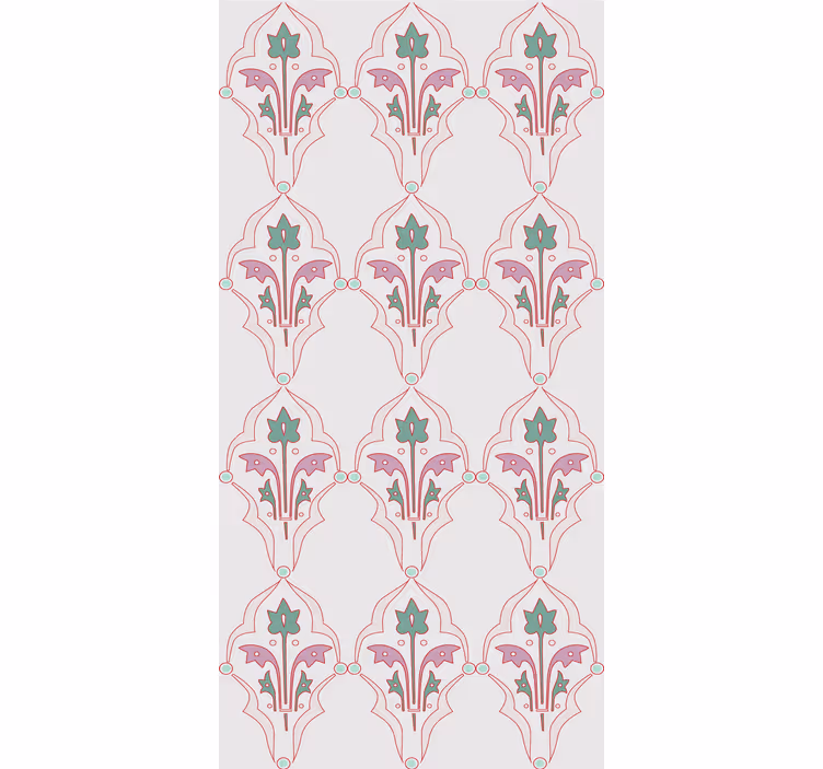 Damasco blomstermotiv blomster tapet - TenStickers