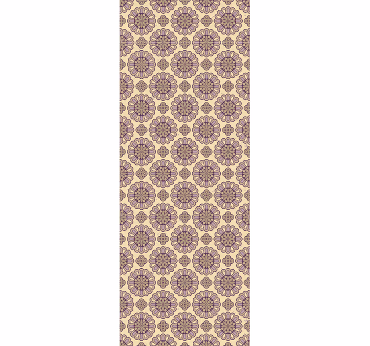 Udsmykket beige mønster blomstret tapet - TenStickers