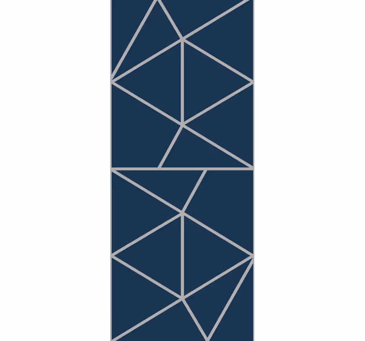 Tynde linjer blå motiv geometrisk tapet - TenStickers
