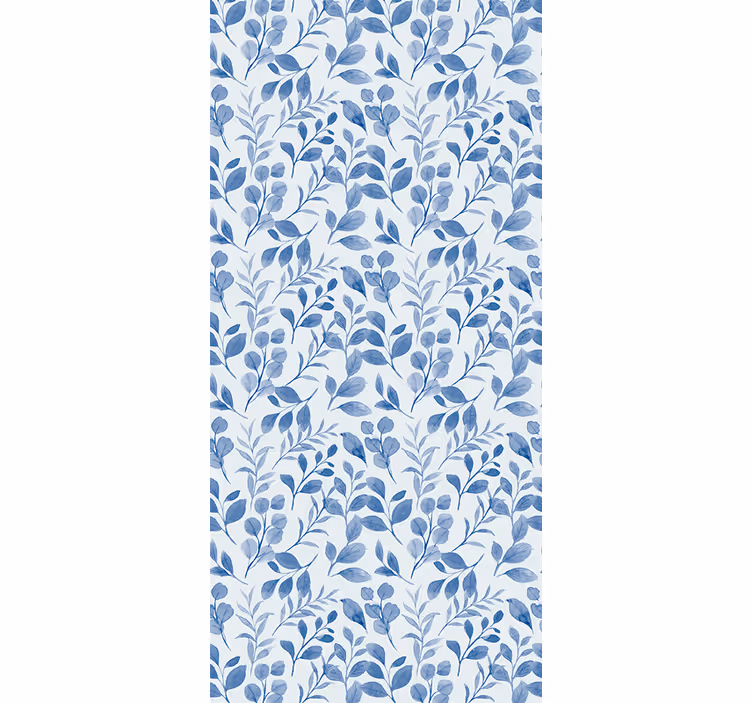 Blåt grenmønster blomster tapet - TenStickers