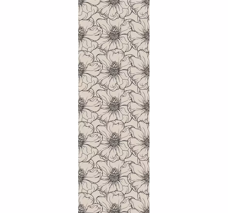 Elegant blomstermønster tapet i stuen - TenStickers