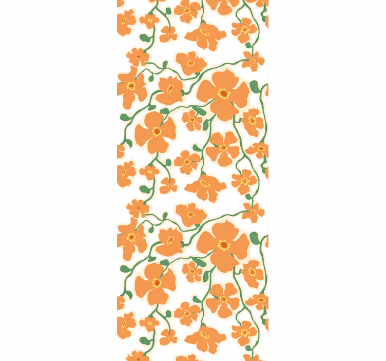 Blomster tapet med blomstrende floral design - TenStickers