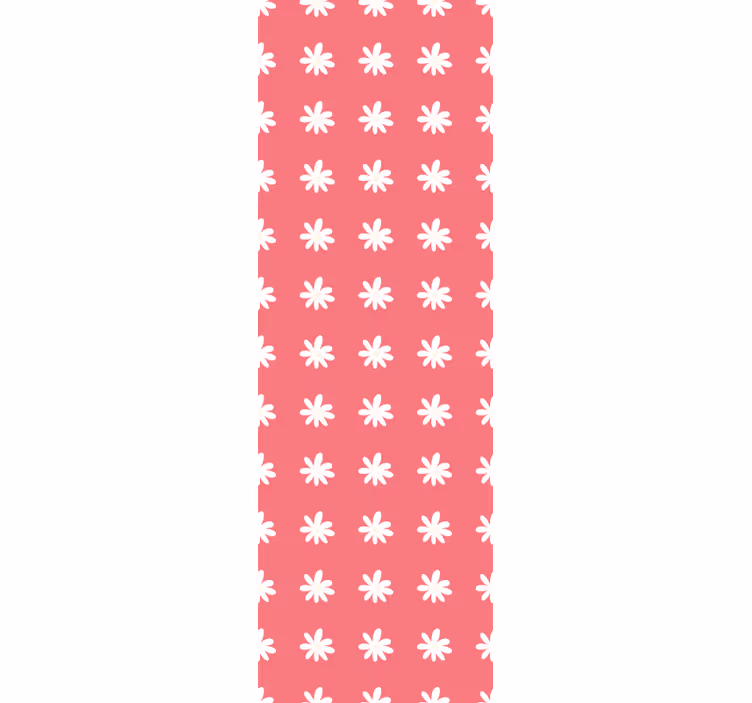 Rødt og hvidt blomstermønster blomster tapet - TenStickers