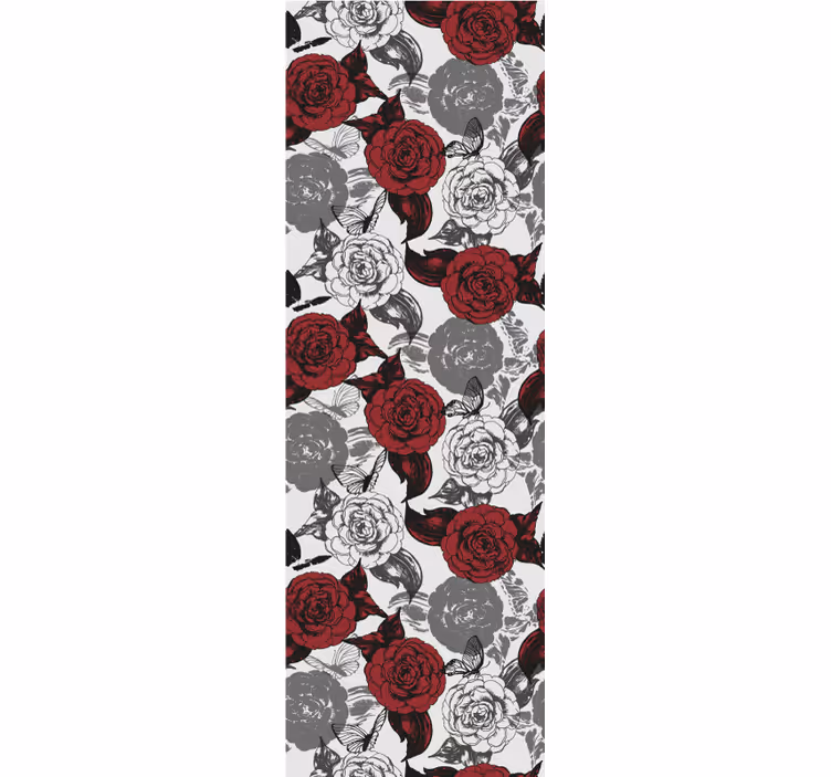 Rødt blomsterarrangement blomster tapet - TenStickers