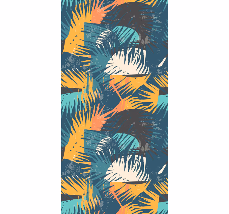 Abstrakte farverige palmer jungle tapet - TenStickers