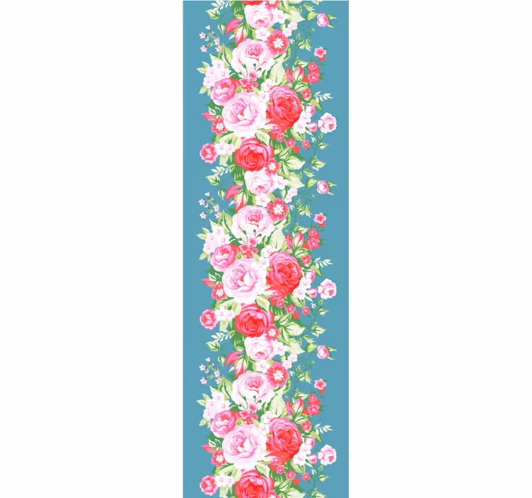 Lodrette linjer med blomsterblomster blomster tapet - TenStickers