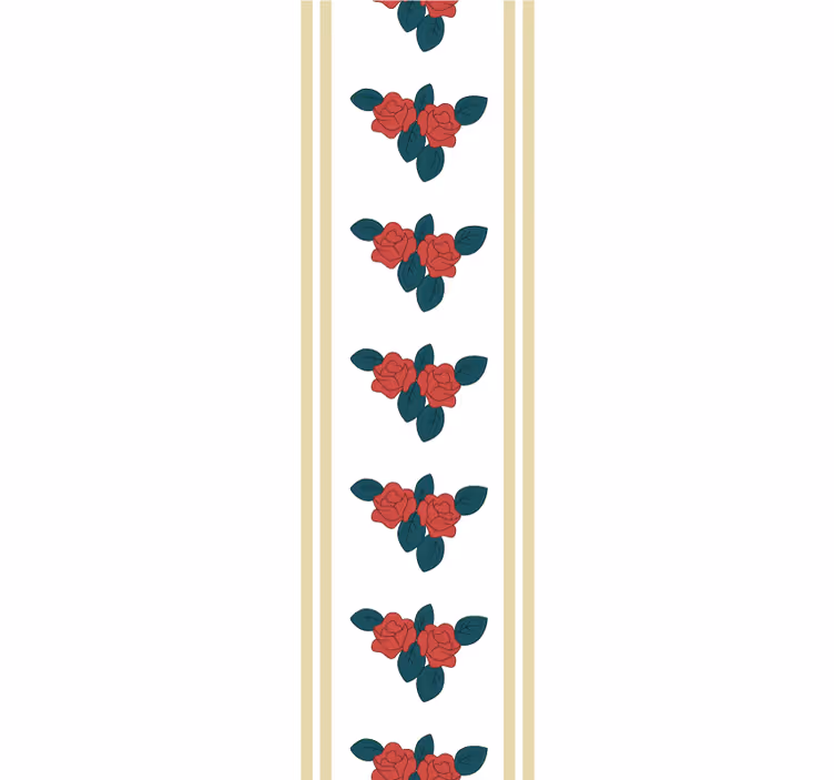 Elegant rose motiv blomster tapet - TenStickers