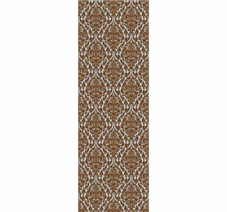 Myntebrun damask retro tapet - TenStickers