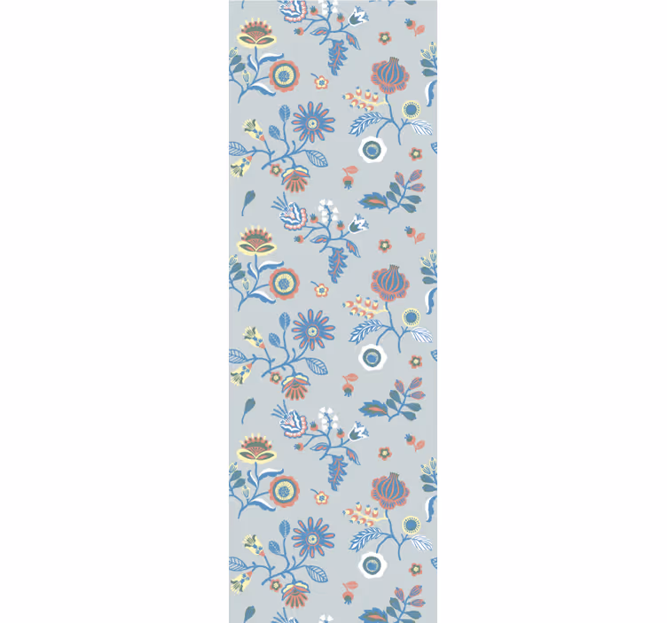 Illustrativt blomstringsdesign blomster tapet - TenStickers