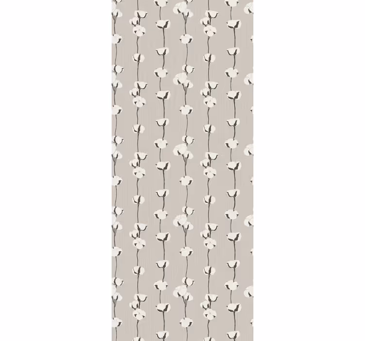 Bomuldsblomststi blomster tapet - TenStickers