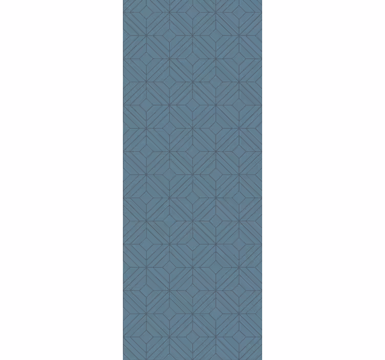 Art déco blå linjer geometrisk tapet - TenStickers