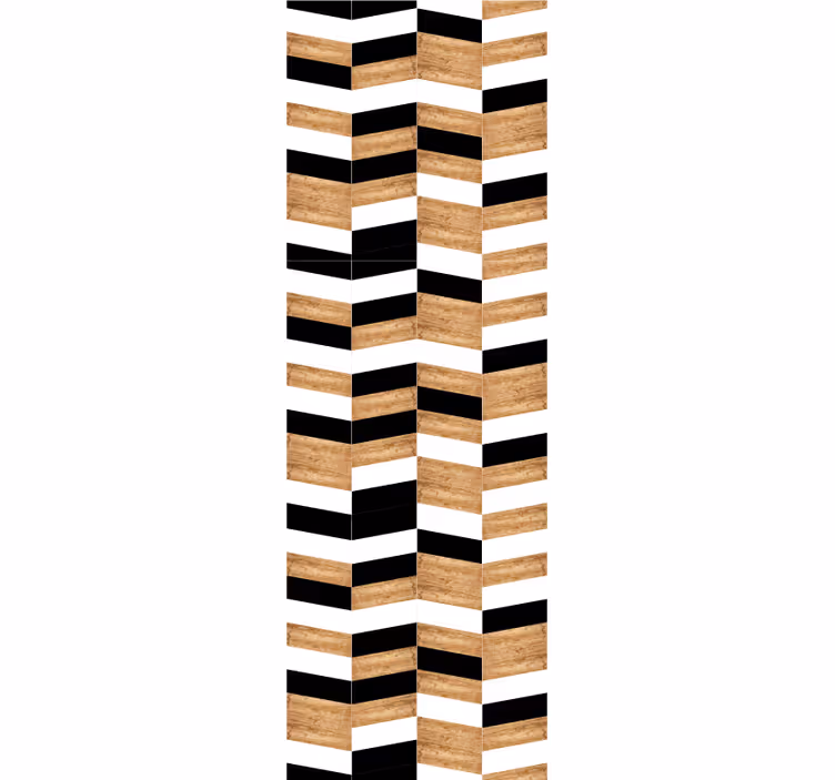 Chevron træ design Horisontal tapet - TenStickers