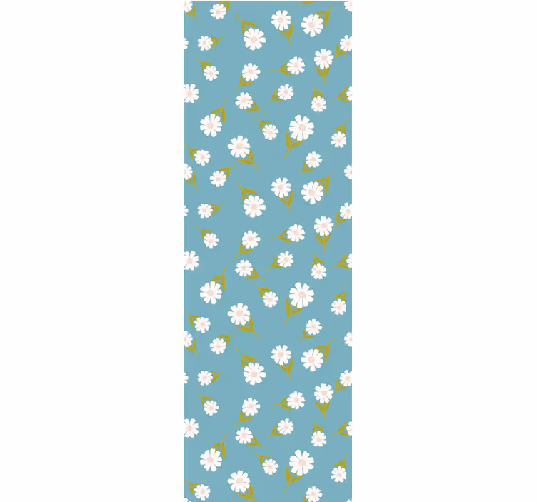 Turkis daisy scatter blomster tapet - TenStickers