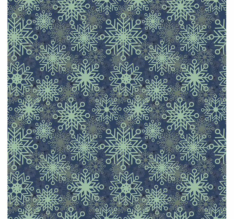 Blå snefnug indretning juletapet - TenStickers