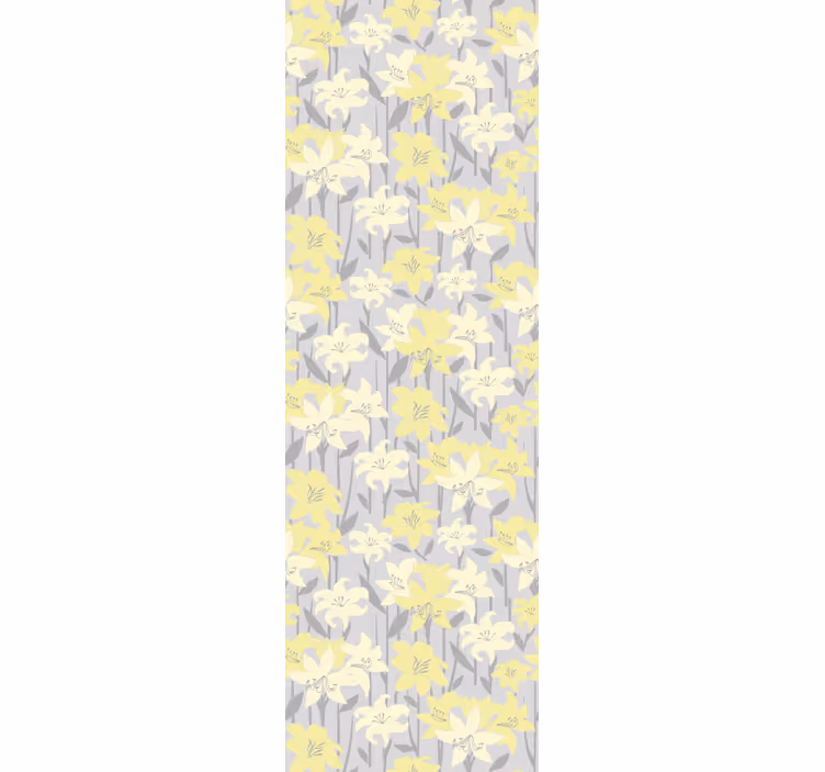 Blomstrede gule blomster tapet spisestue - TenStickers