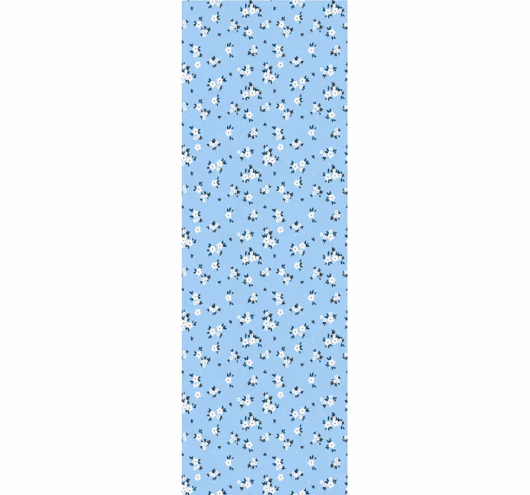 Blomster tapet blå blomsterbaggrund - TenStickers