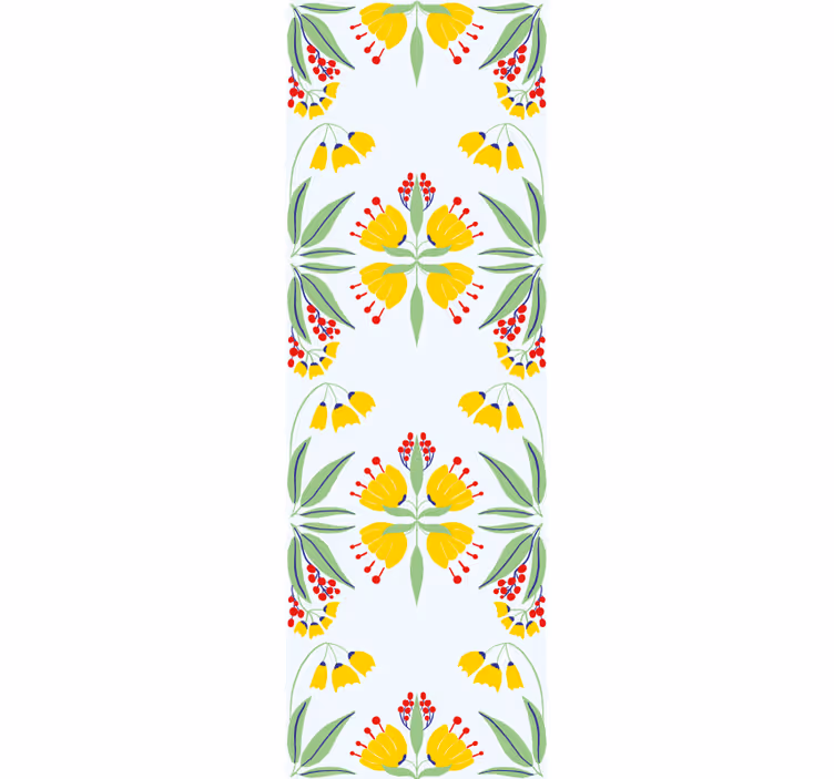 Blomstergul arrangement blomster tapet - TenStickers
