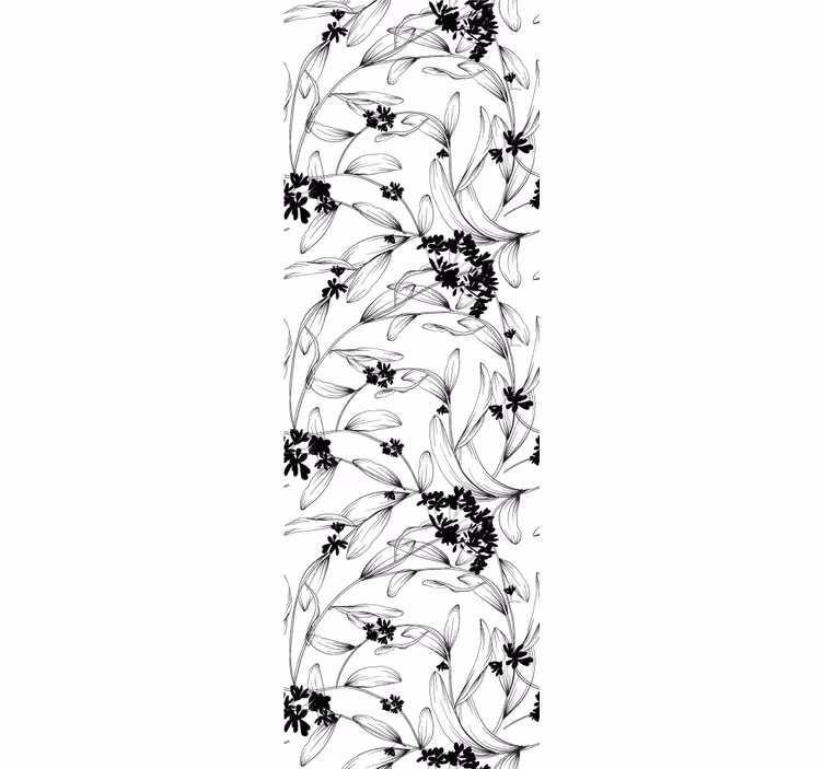 Elegant blomstret silhuet blomster tapet - TenStickers