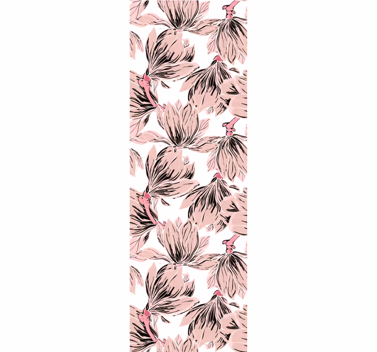 Elegante lyserøde blomster blomstret tapet - TenStickers
