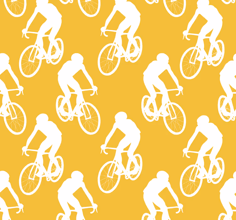 Cyklister gul tapet - TenStickers