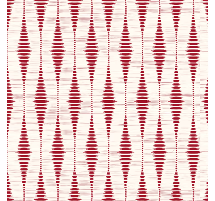 Rød rabaul ikat geometrisk tapet - TenStickers