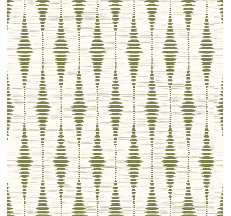 Mosgrøn rabaul ikat geometrisk tapet - TenStickers