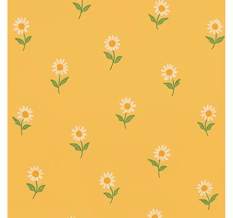 Design af margueritter i børneværelset fra 1940'erne retro tapet - TenStickers