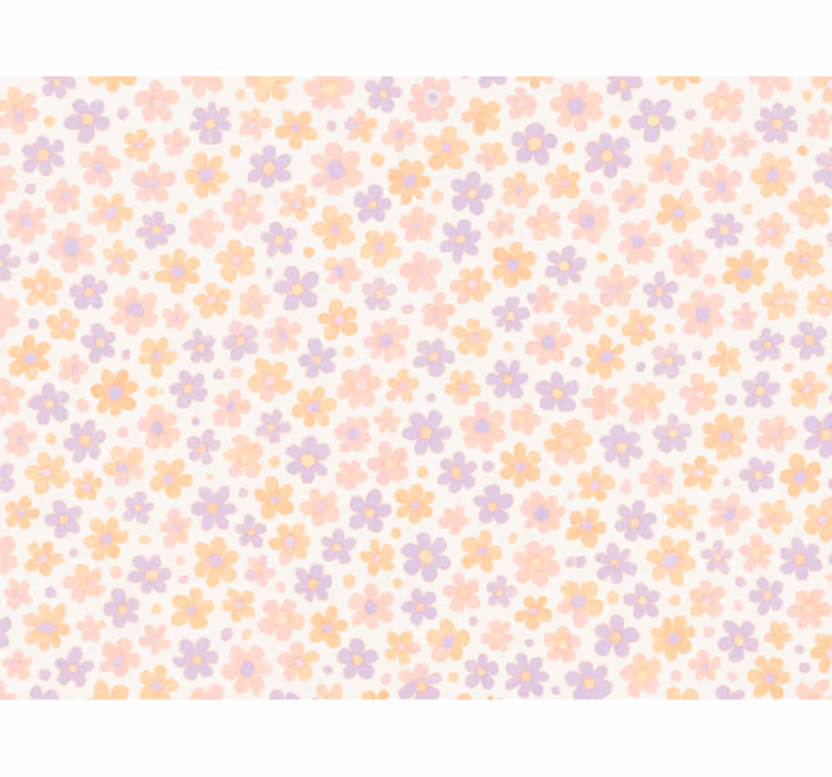 Små pastelblomster tapet børneværelset - TenStickers