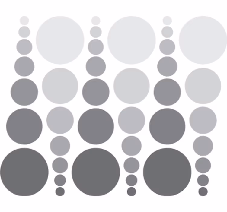 Geometrisk tapet farvede cirkler i grå nuancer - TenStickers