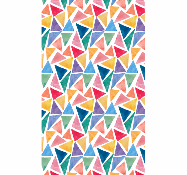 Geometrisk tapet glade farverige trekanter - TenStickers