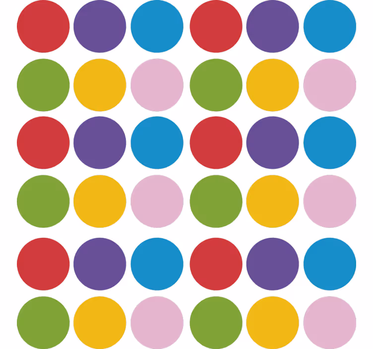 Geometrisk tapet med enkle farvede cirkler - TenStickers