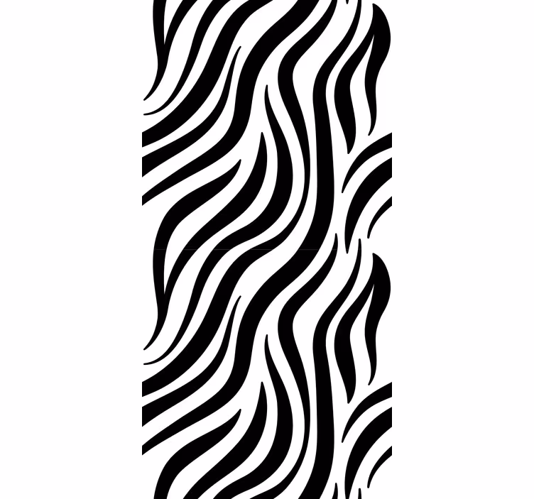 Geometrisk tapet sort og hvid zebra-striber - TenStickers