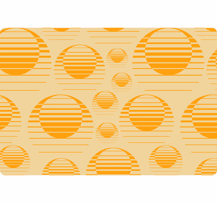Geometrisk tapet retro orange soler - TenStickers