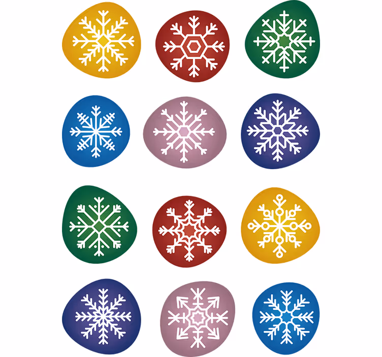 Juletapet farverige snefnug - TenStickers