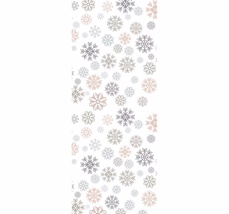 Juletapet med beige snefnug mønster - TenStickers