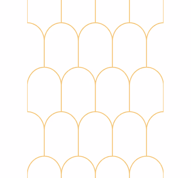 Tapet i stuen med elegante gyldne buer - TenStickers
