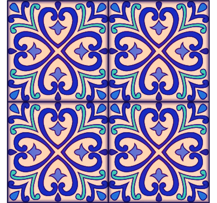 Flise tapet talavera blomster - TenStickers