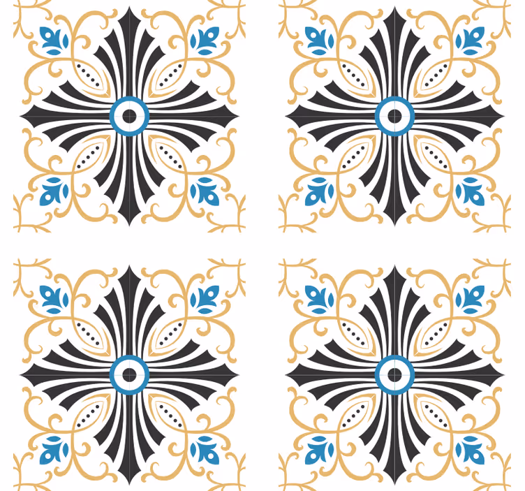 Dekorativt tapet med vintage krydskurve design - TenStickers