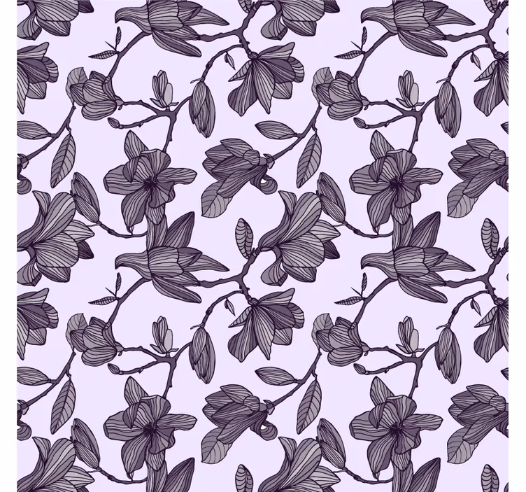 Tapet til soveværelse med sødt magnolia design - TenStickers